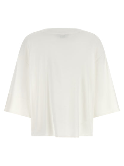 Blouse by Max Mara for women in viscose & linen white features an polished silhouette, showcasing a sophisticated boat neckline and detail for a truly polished finish.