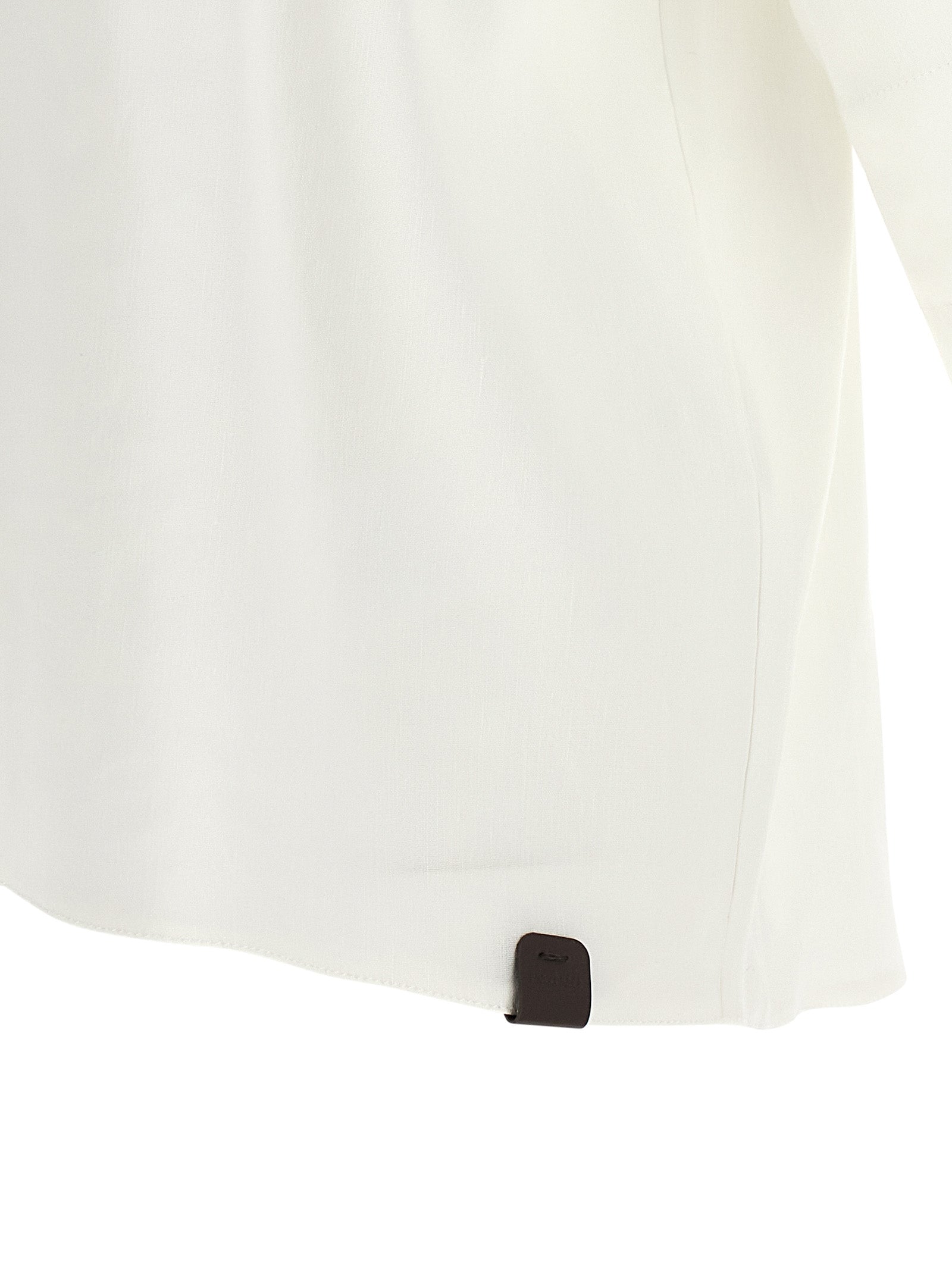 Blouse by Max Mara for women in viscose & linen white features an polished silhouette, showcasing a sophisticated boat neckline and detail for a truly polished finish.