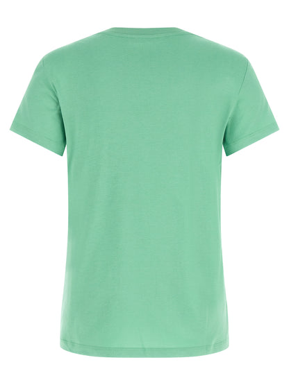 T-Shirt by Max Mara for women in cotton bicolour & green showcases a dramatic silhouette, elegantly detailed with a dramatic crew neckline and for a truly dramatic finish.