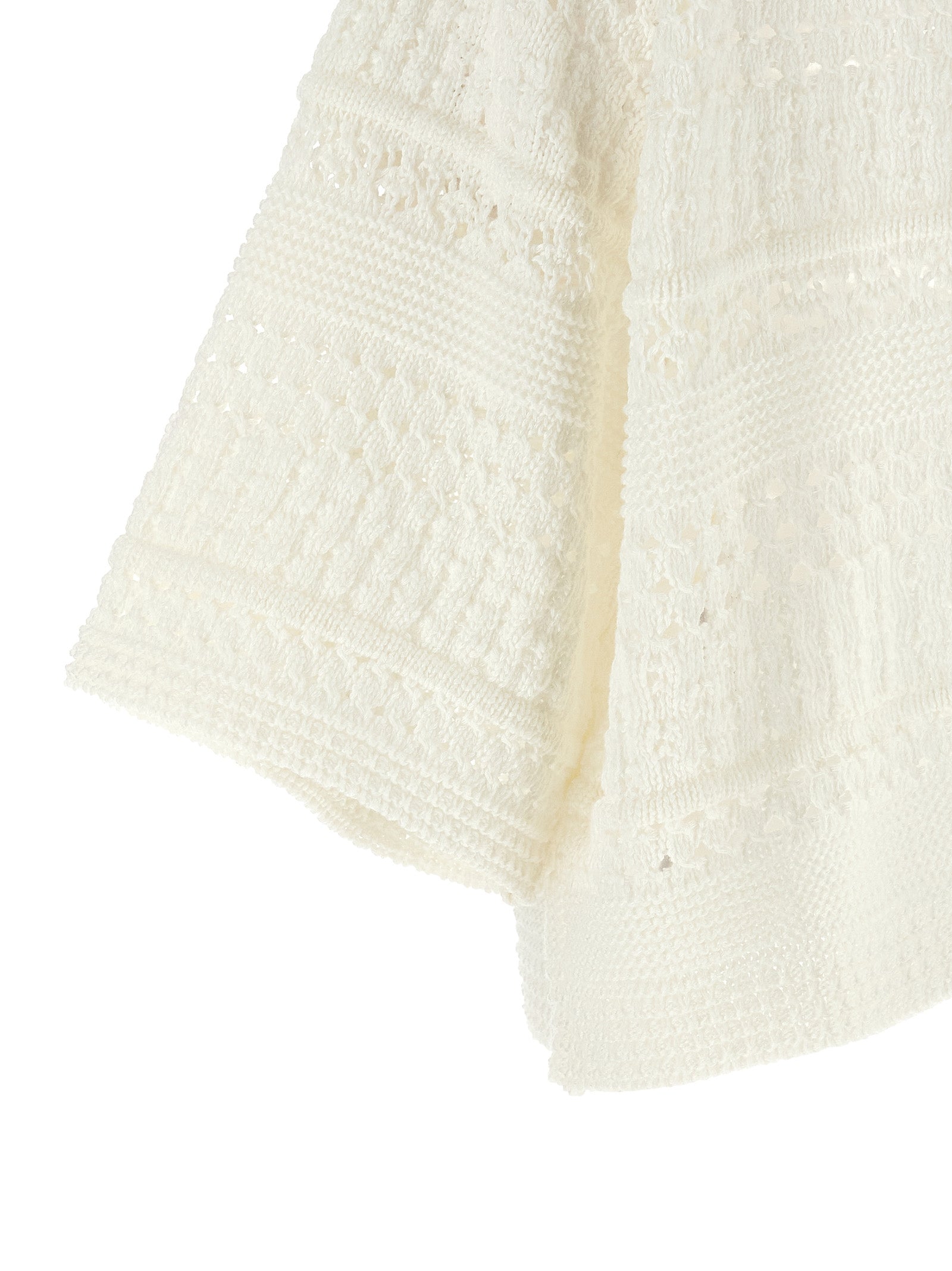 Cardigan by Max Mara for women in cotton white presents a textural silhouette, artfully finished with a textural and for a sophisticated, textural look.