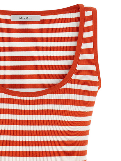 T-Shirt by Max Mara for women in nylon polyester & viscose multicolor, red, patterned & striped features a plush silhouette, showcasing a sophisticated round neckline and for a truly plush finish.