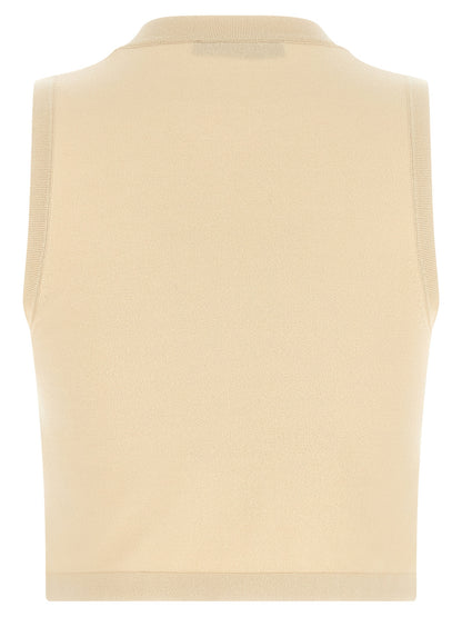 T-Shirt by Max Mara for women in polyester & viscose beige showcases a chic silhouette, artfully detailed with a chic crew neckline and for a chic finish.