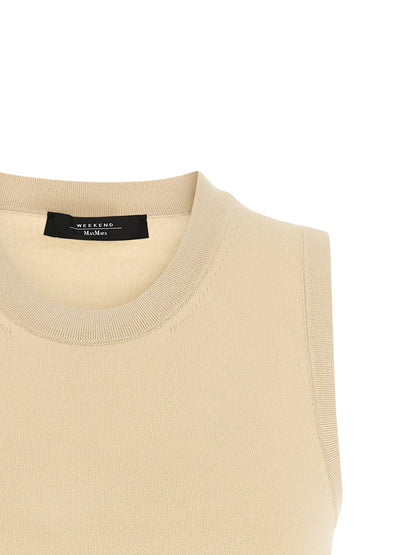 T-Shirt by Max Mara for women in polyester & viscose beige features an edgy silhouette, meticulously detailed with a sophisticated and for a truly edgy finish.