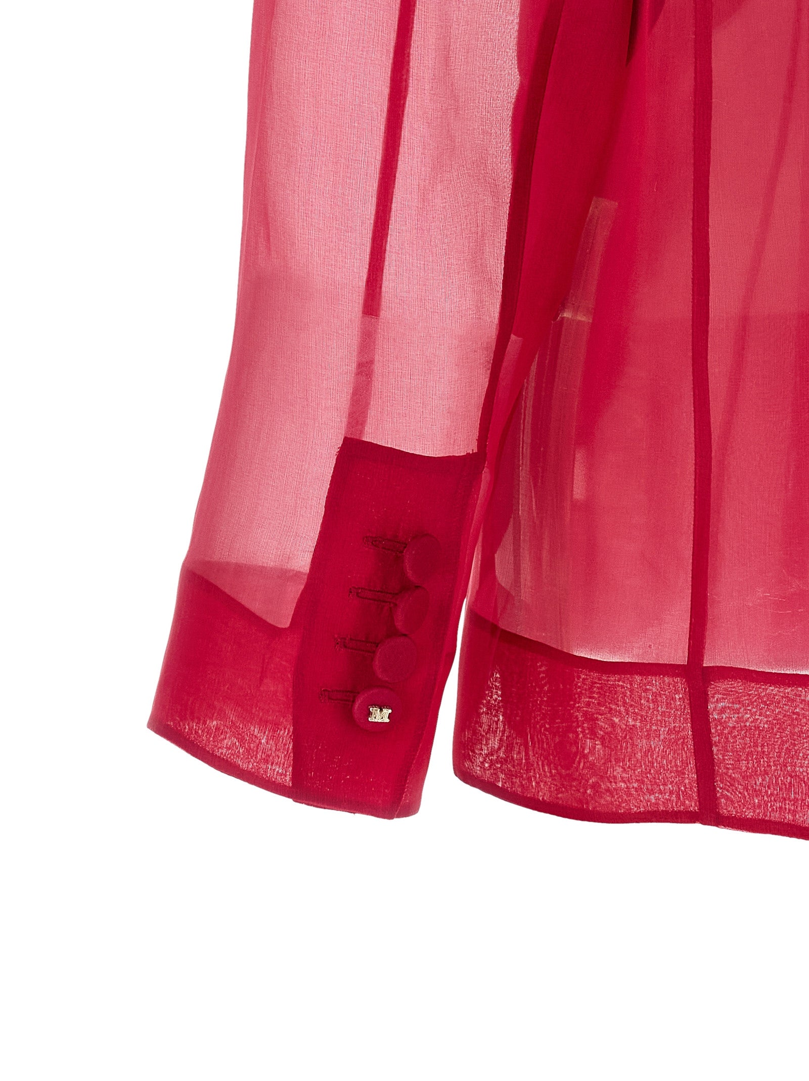 Blazer by Max Mara for women in silk fuchsia & transparent features an sartorial silhouette, showcasing a sophisticated and sartorial for a truly sartorial finish.