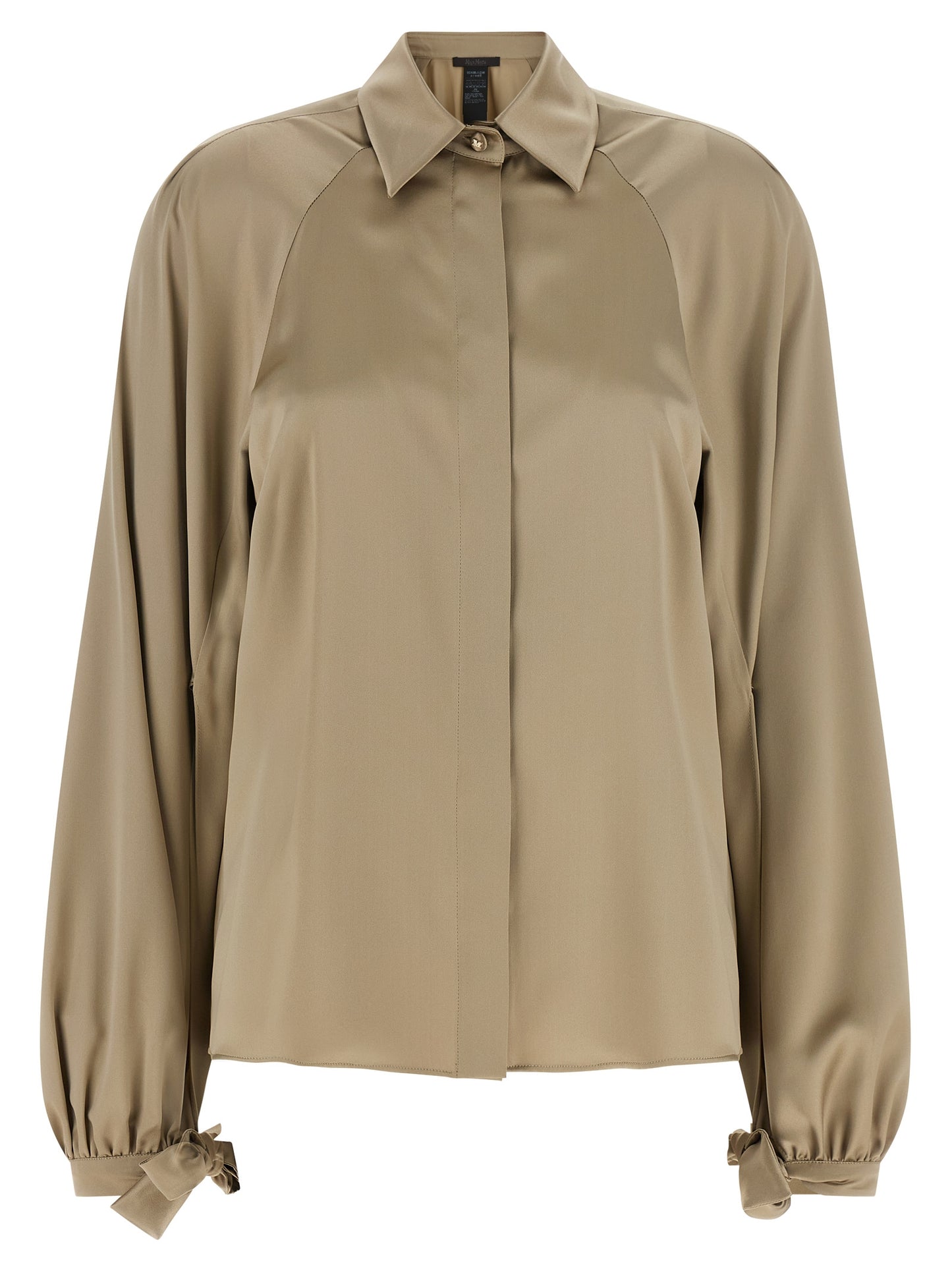 Blouse by Max Mara for women in silk satin beige features an polished silhouette, showcasing a sophisticated and detail for a truly polished finish.