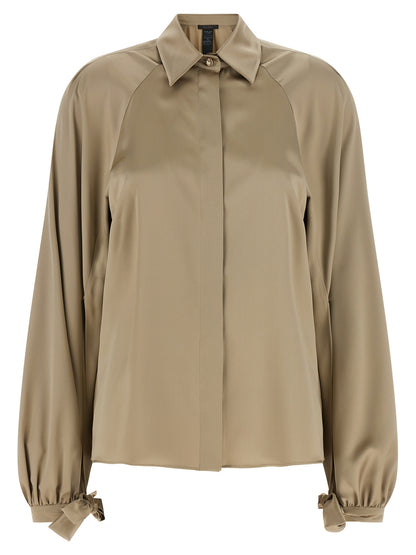 Blouse by Max Mara for women in silk satin beige features an polished silhouette, showcasing a sophisticated and detail for a truly polished finish.
