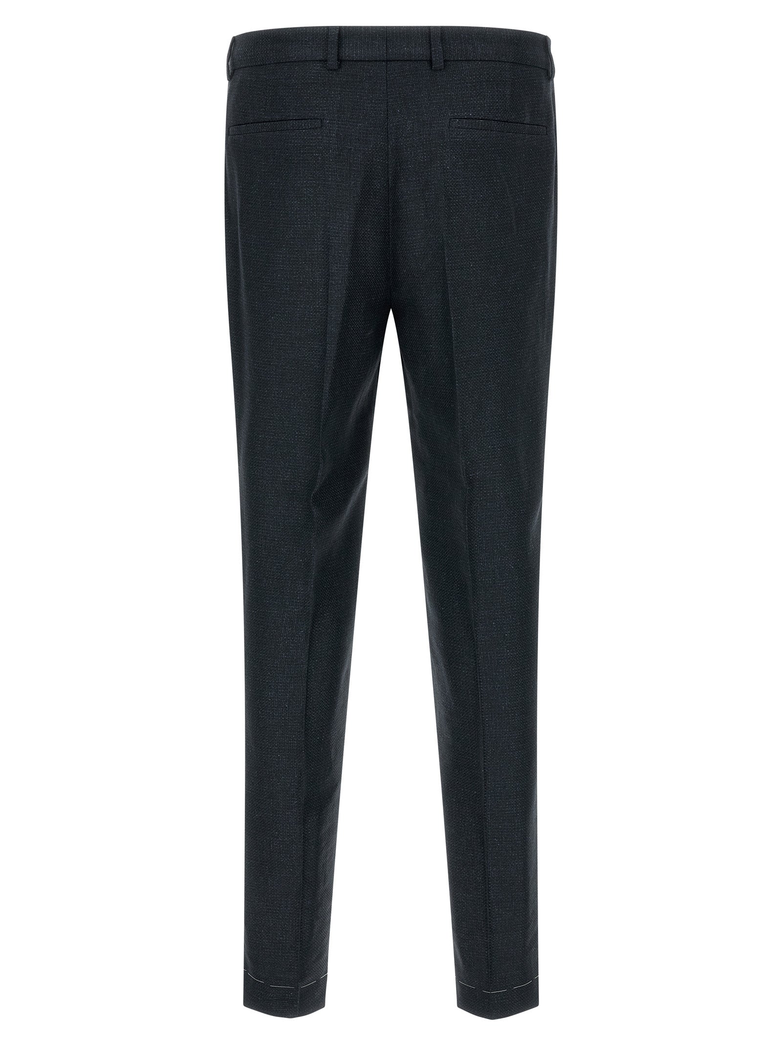 Pant Suit by Brunello Cucinelli for men in linen silk wool blue presents a nuanced silhouette, showcasing a nuanced and nuanced for an elevated aesthetic.
