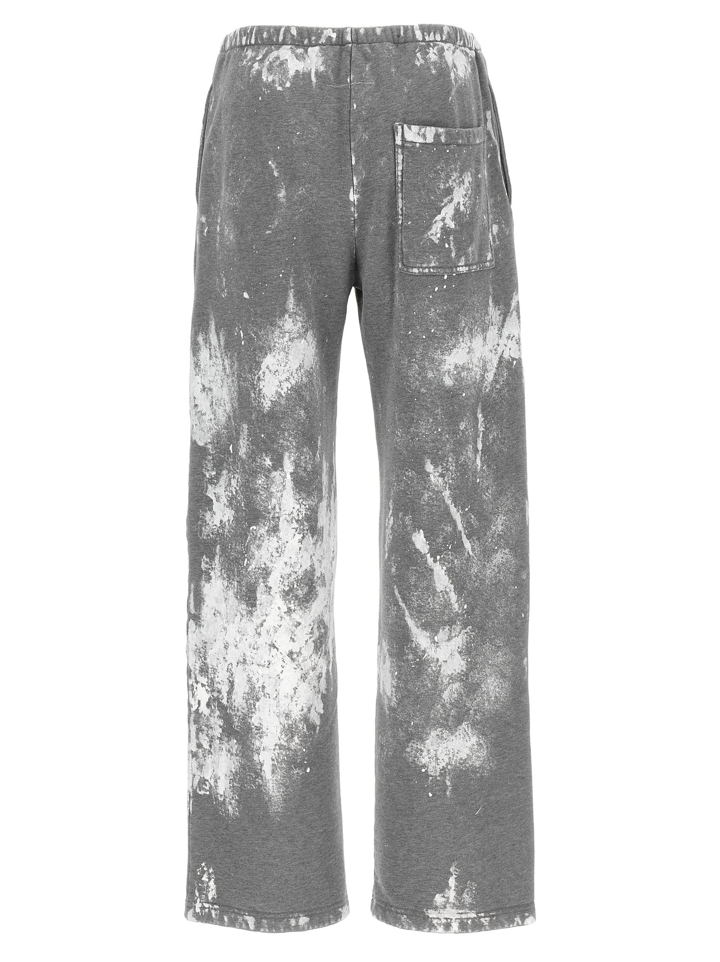Joggers by MM6 Maison Margiela for women in cotton gray, white, signature & print presents a tailored silhouette, showcasing a tailored straight-leg & wide and long cut with a refined for a truly tailored aesthetic.