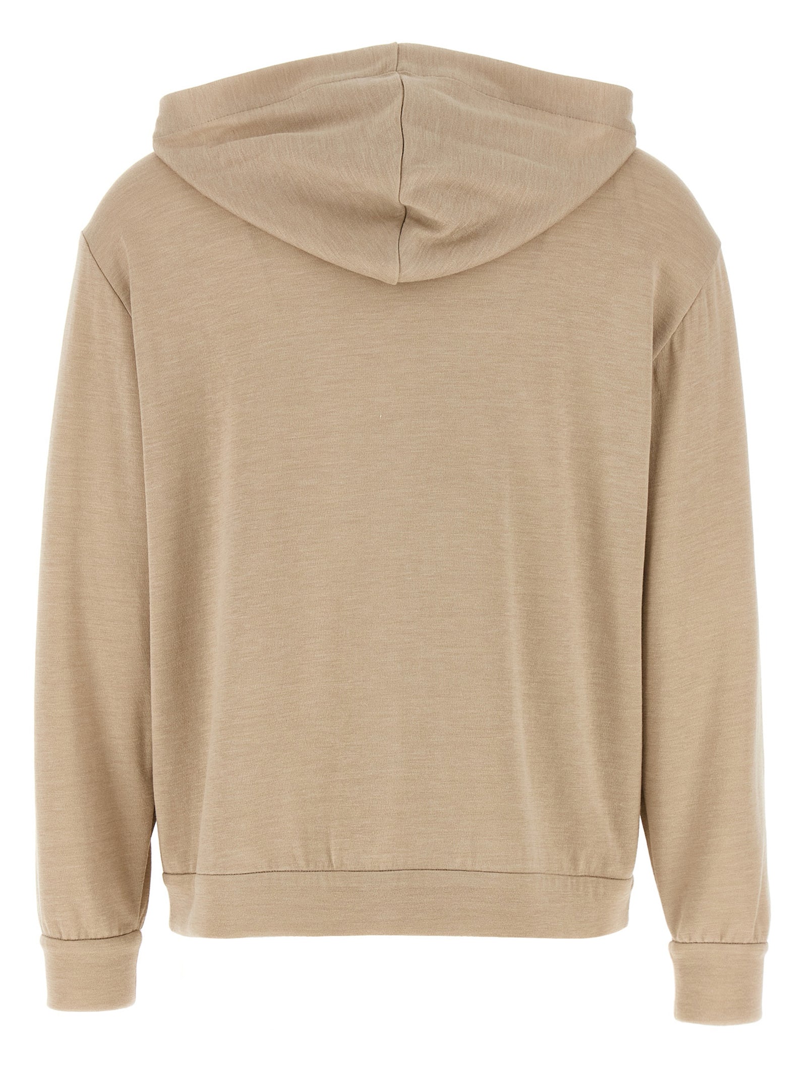 Sweatshirt Hoodie by Brunello Cucinelli for women in polyamide cotton silk beige & natural features an avant-garde silhouette, showcasing a sophisticated hooded neckline and detail for a truly avant-garde finish.