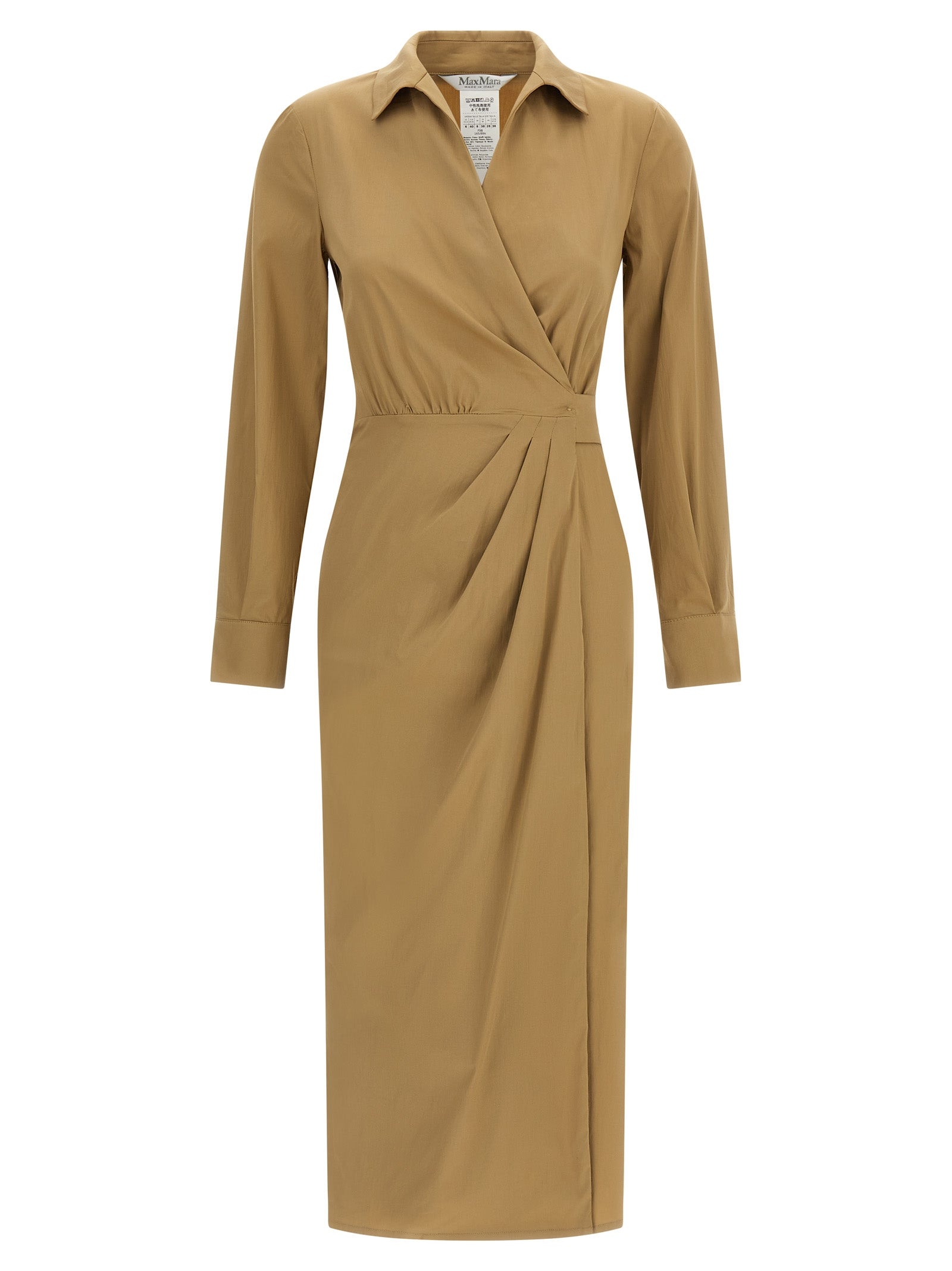 Dress by Max Mara for women in stretch polyamide cotton beige features an magnificent silhouette, artfully detailed with a magnificent and that flows into an magnificent midi.
