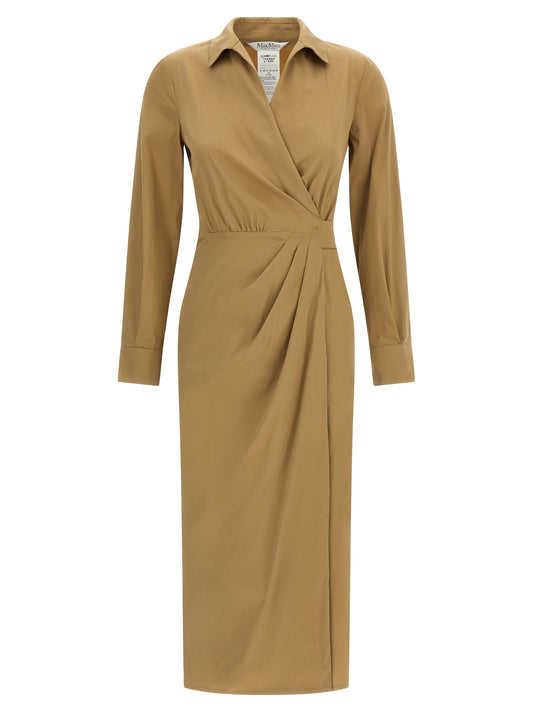 Dress by Max Mara for women in stretch polyamide cotton beige features an magnificent silhouette, artfully detailed with a magnificent and that flows into an magnificent midi.