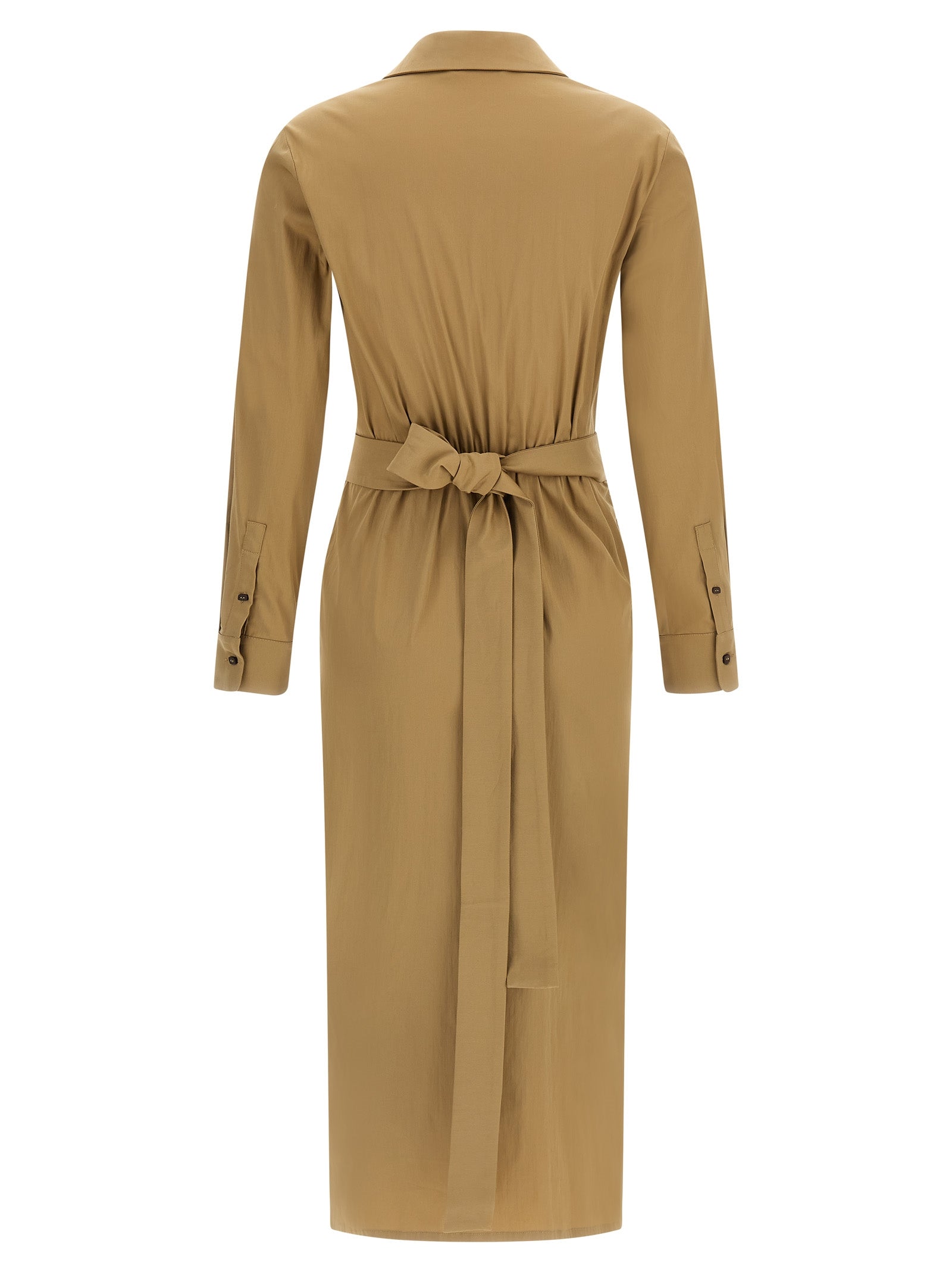 Dress by Max Mara for women in stretch polyamide cotton beige features an cute silhouette, detailed with a and that elegantly flows into a cute midi.