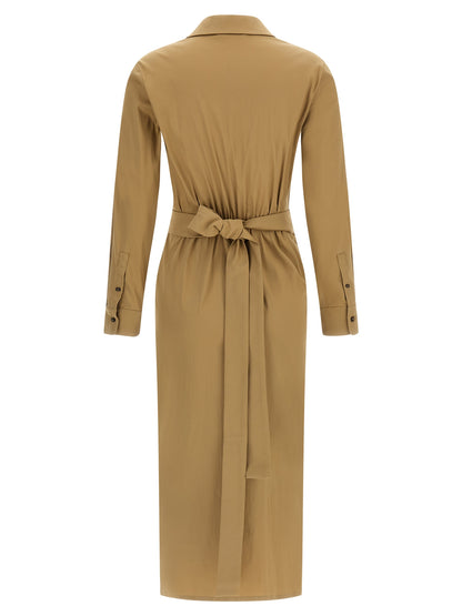 Dress by Max Mara for women in stretch polyamide cotton beige features an cute silhouette, detailed with a and that elegantly flows into a cute midi.