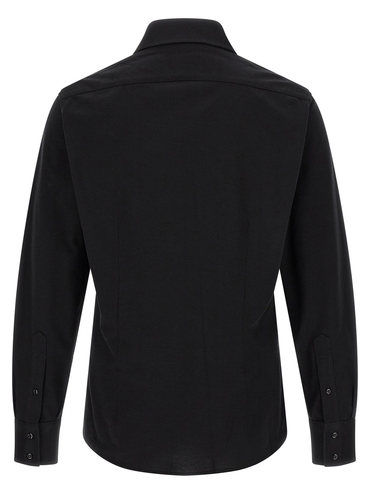 Shirt by Brunello Cucinelli for men in cotton black presents a discerning silhouette, showcasing a sophisticated and for a truly discerning finish.