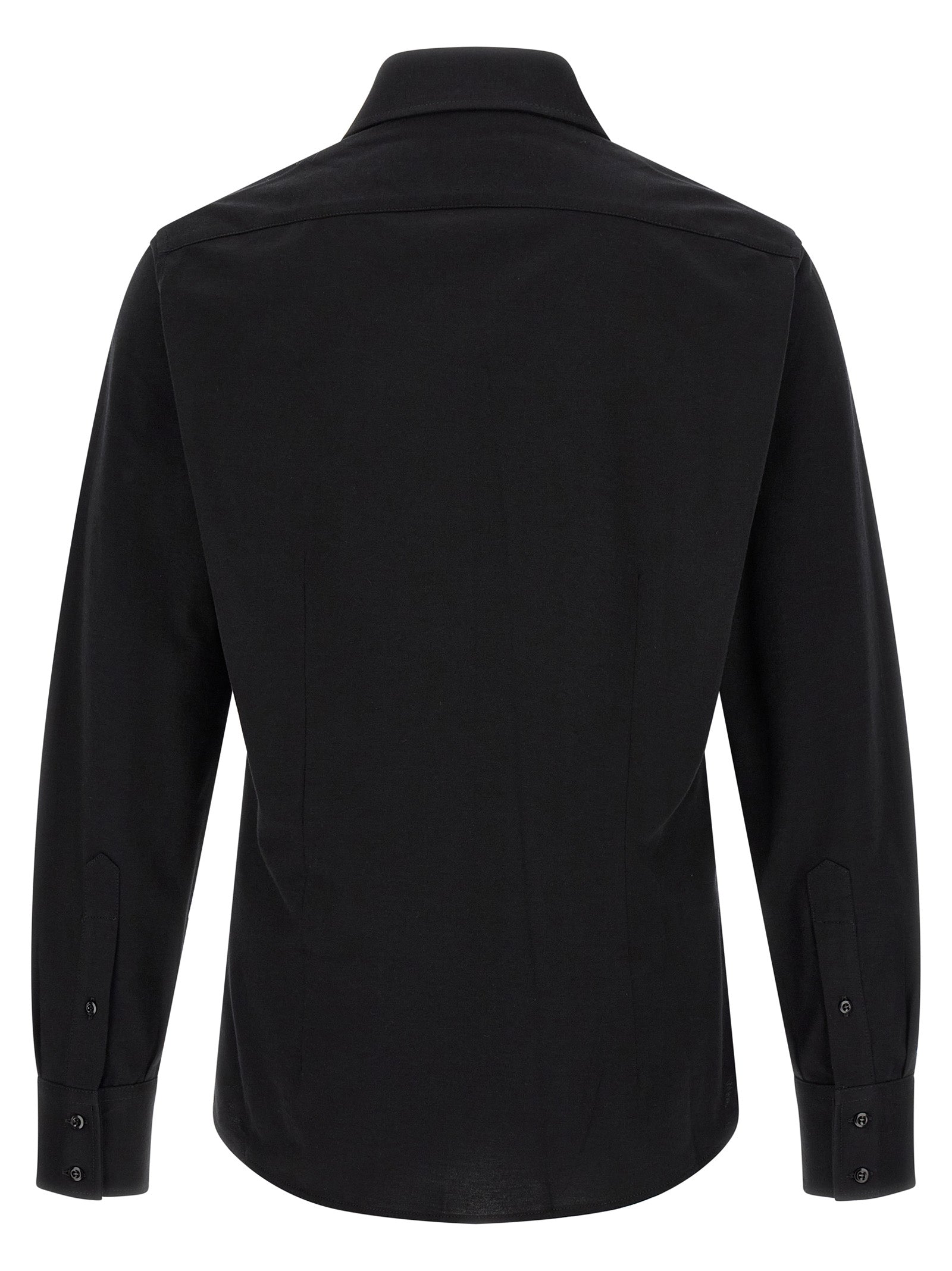 Shirt by Brunello Cucinelli for men in cotton black presents a discerning silhouette, showcasing a sophisticated and for a truly discerning finish.