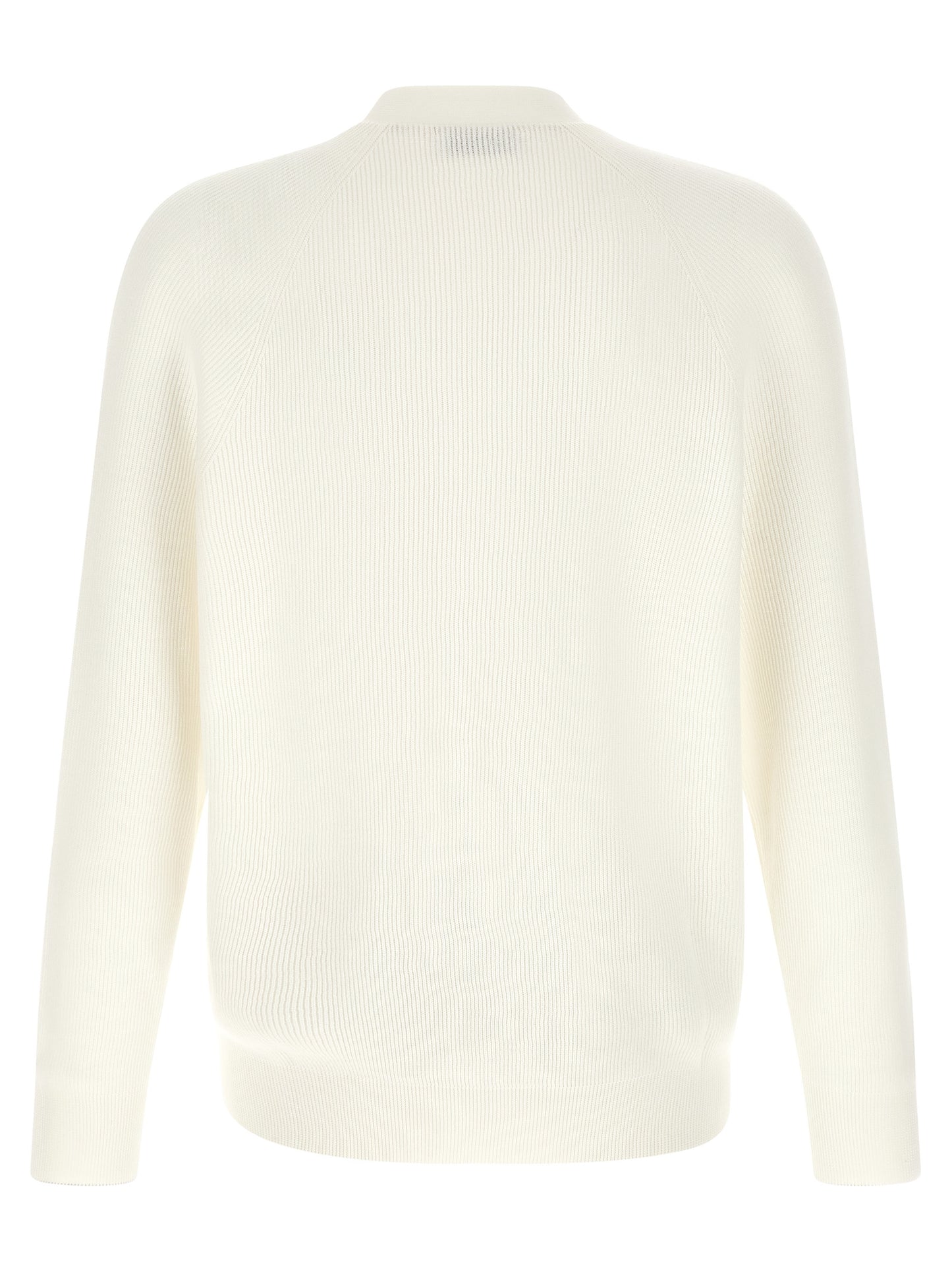 Brunello Cucinelli Men's V Neck Cotton Cardigan - White