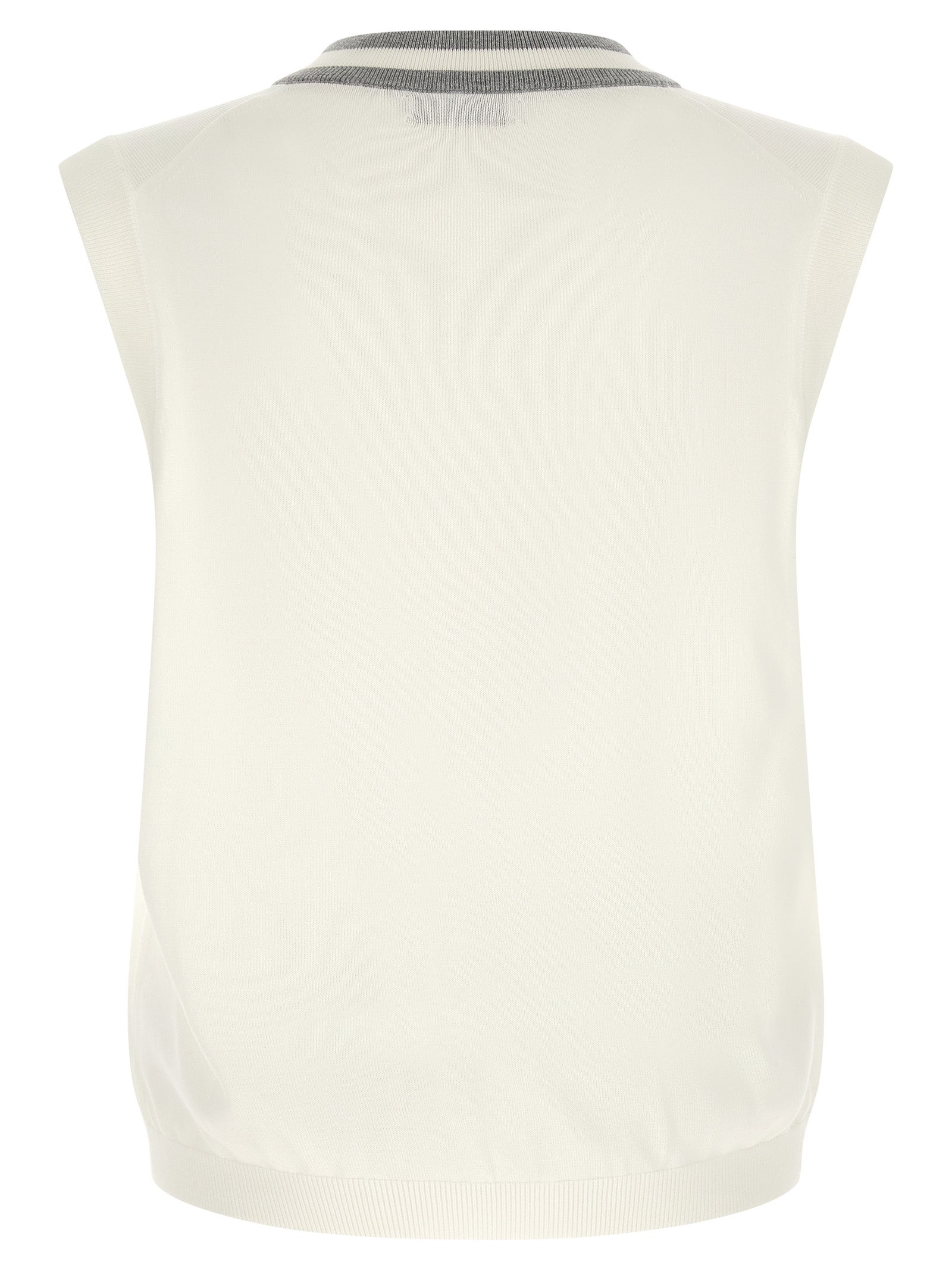 Sweatshirt by Brunello Cucinelli for men in cotton white presents a smart casual silhouette, featuring a smart casual v-neck neckline and for a sophisticated look.
