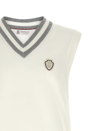 Sweatshirt by Brunello Cucinelli for men in cotton white features an enviable silhouette, showcasing a premium and refined v-neck neckline for a truly enviable finish.