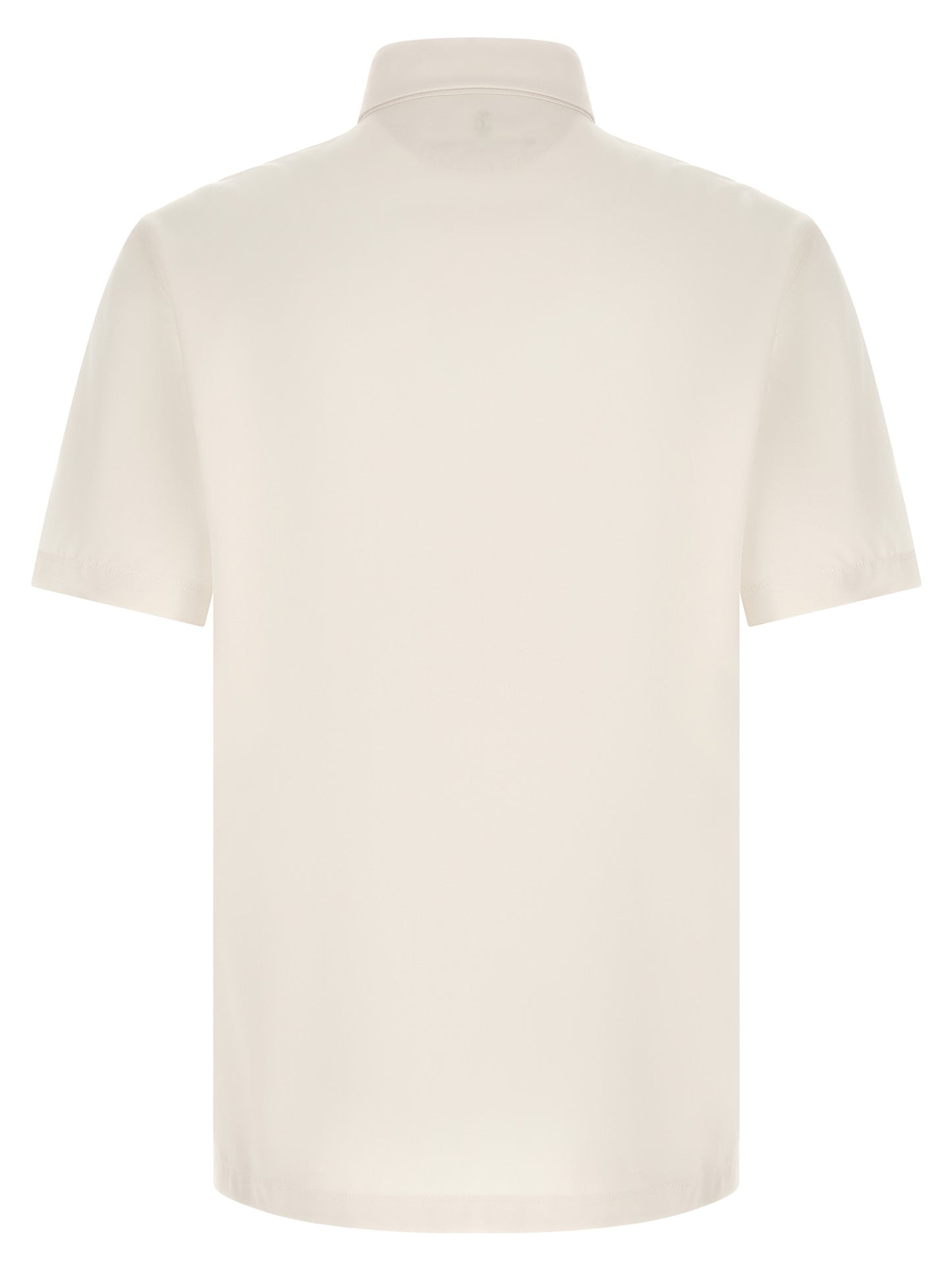 Polo Shirt by Brunello Cucinelli for men in canvas & virgin wool white showcases a enviable silhouette, featuring a refined and for a enviable finish.