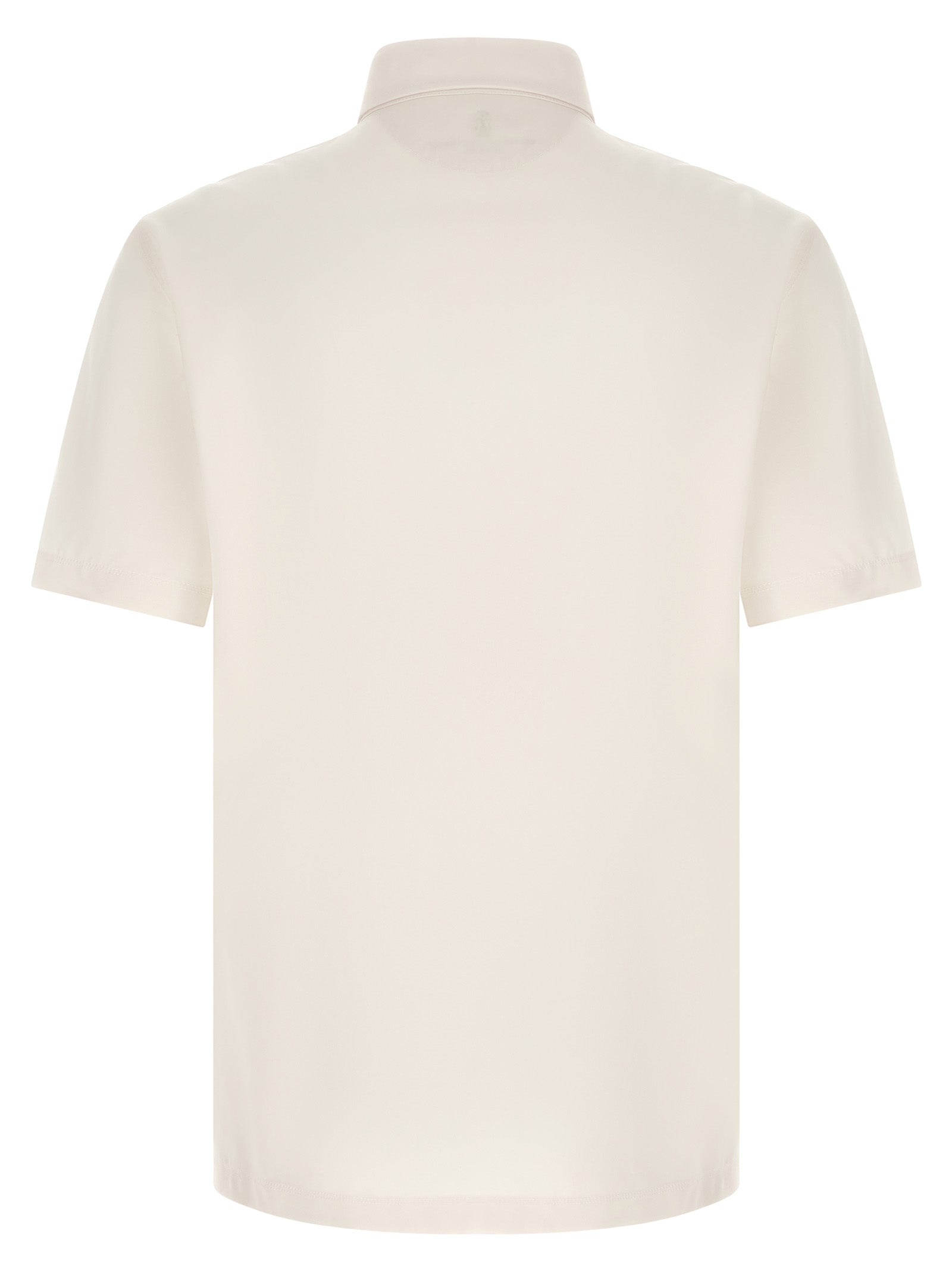 Polo Shirt by Brunello Cucinelli for men in canvas & virgin wool white showcases a enviable silhouette, featuring a refined and for a enviable finish.