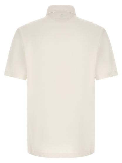 Polo Shirt by Brunello Cucinelli for men in canvas & virgin wool white showcases a enviable silhouette, featuring a refined and for a enviable finish.