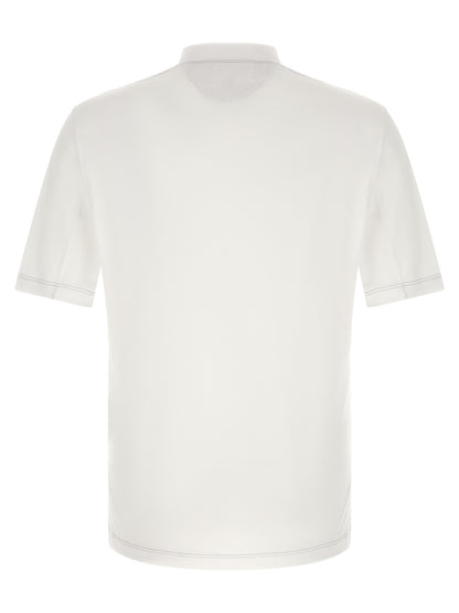 T-Shirt by Brunello Cucinelli for men in stretch polyamide polyester white showcases a fashionable silhouette, elegantly detailed with a fashionable and for a sophisticated, high-fashion look.