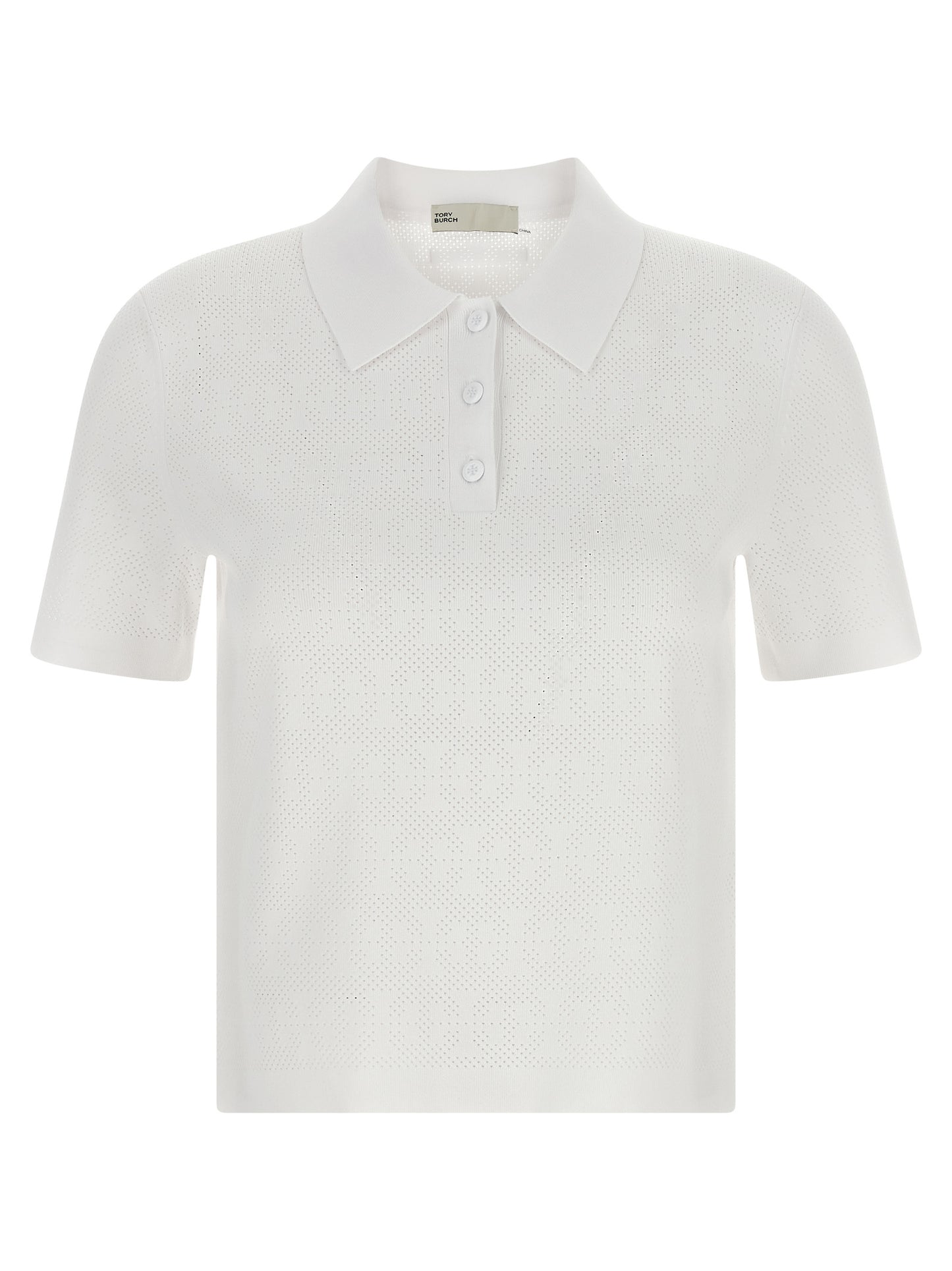 Polo Shirt by Tory Burch for women in viscose polyester & polyamide white showcases a enviable silhouette, featuring a refined and short-sleeve for a enviable finish.
