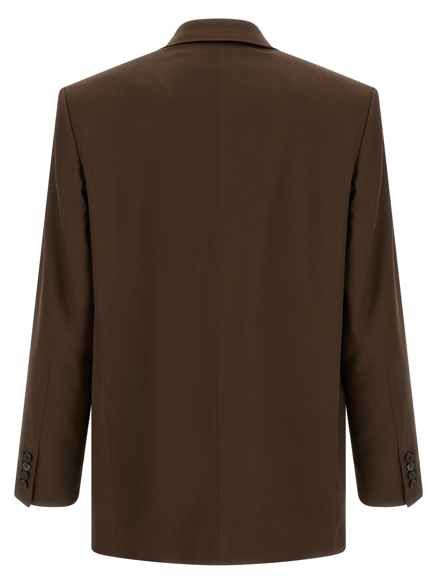 Saint Laurent Men's Double Breasted Silk Satin Blazer - Brown