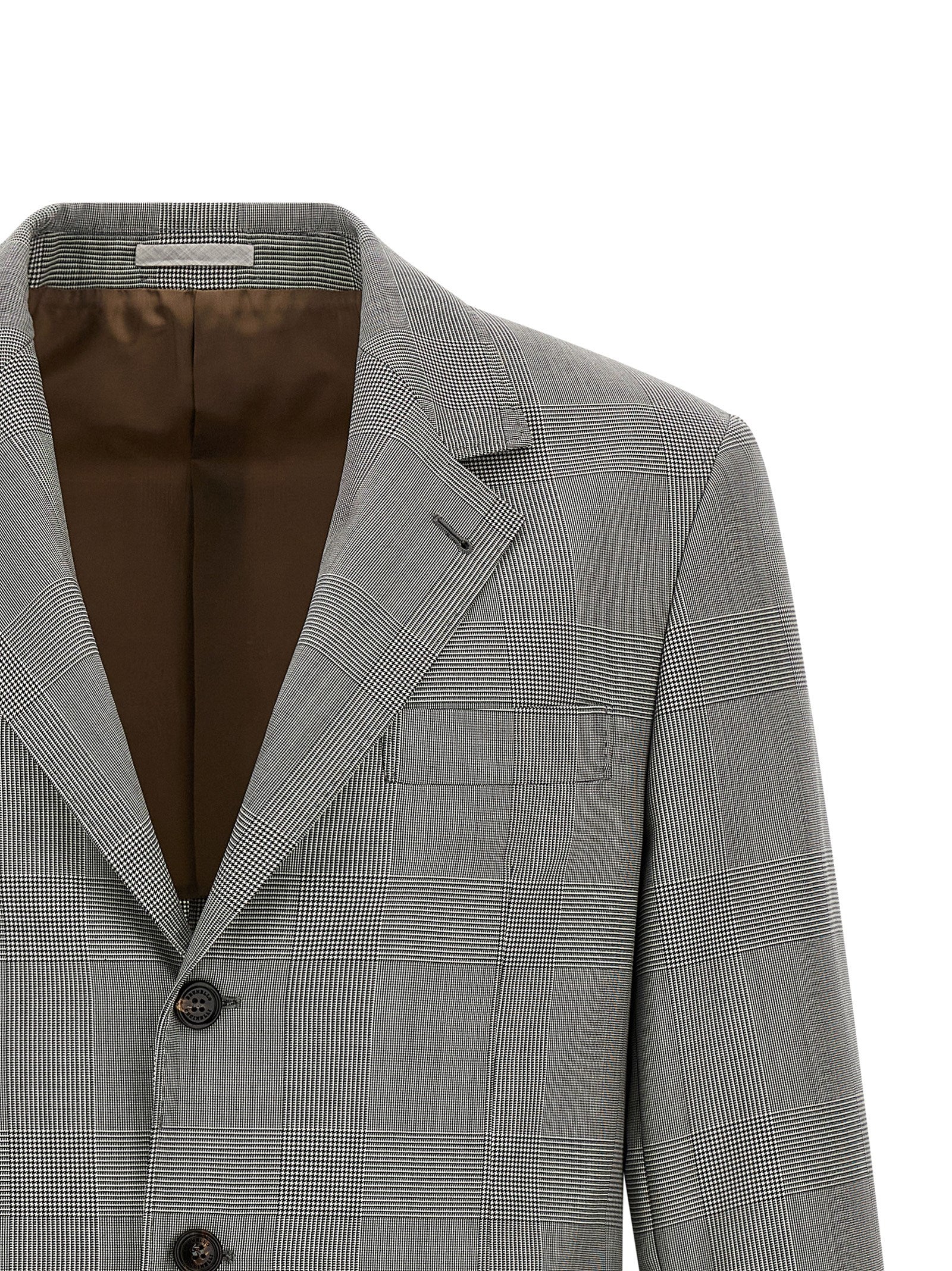 Blazer by Brunello Cucinelli for men in virgin wool & cupro gray & horn features an crisp silhouette with sophisticated and a crisp split neckline for a truly crisp finish.