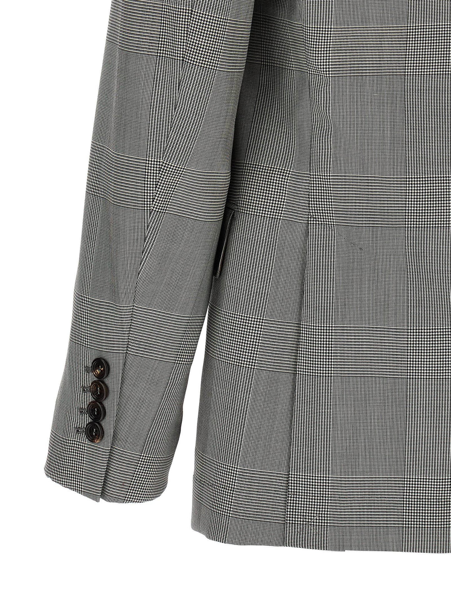 Blazer by Brunello Cucinelli for men in virgin wool & cupro gray & horn features an sartorial silhouette, showcasing a sophisticated and sartorial for a truly sartorial finish.