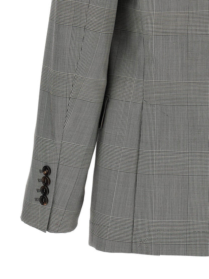 Blazer by Brunello Cucinelli for men in virgin wool & cupro gray & horn features an sartorial silhouette, showcasing a sophisticated and sartorial for a truly sartorial finish.