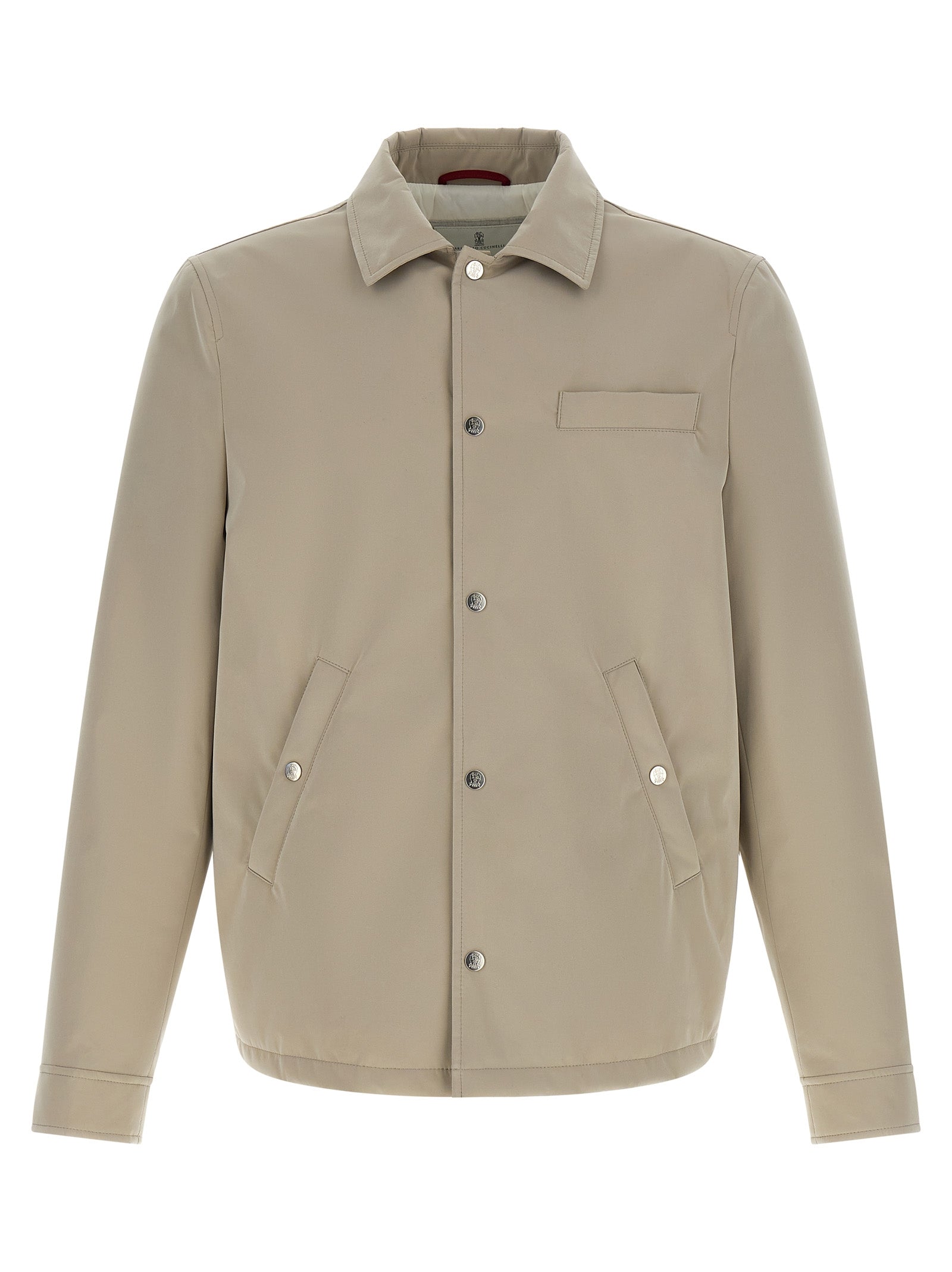 Overcoat by Brunello Cucinelli for men in polyester & nylon gray features a cosy chic silhouette, artfully detailed with a sophisticated and premium windproof & pockets for a cosy chic finish.