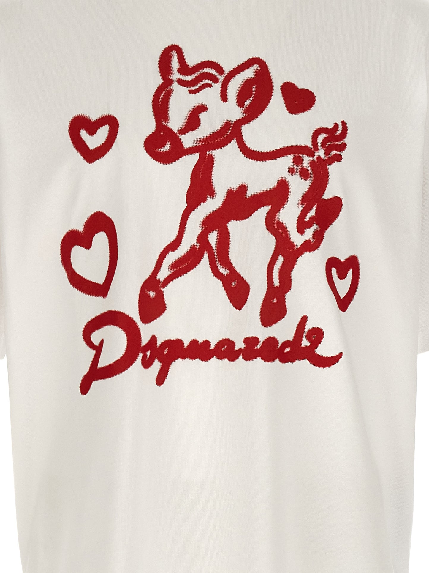 T-Shirt by Dsquared² for men in cotton multicolor, red & print showcases a dramatic silhouette, elegantly detailed with a dramatic and for a truly dramatic finish.