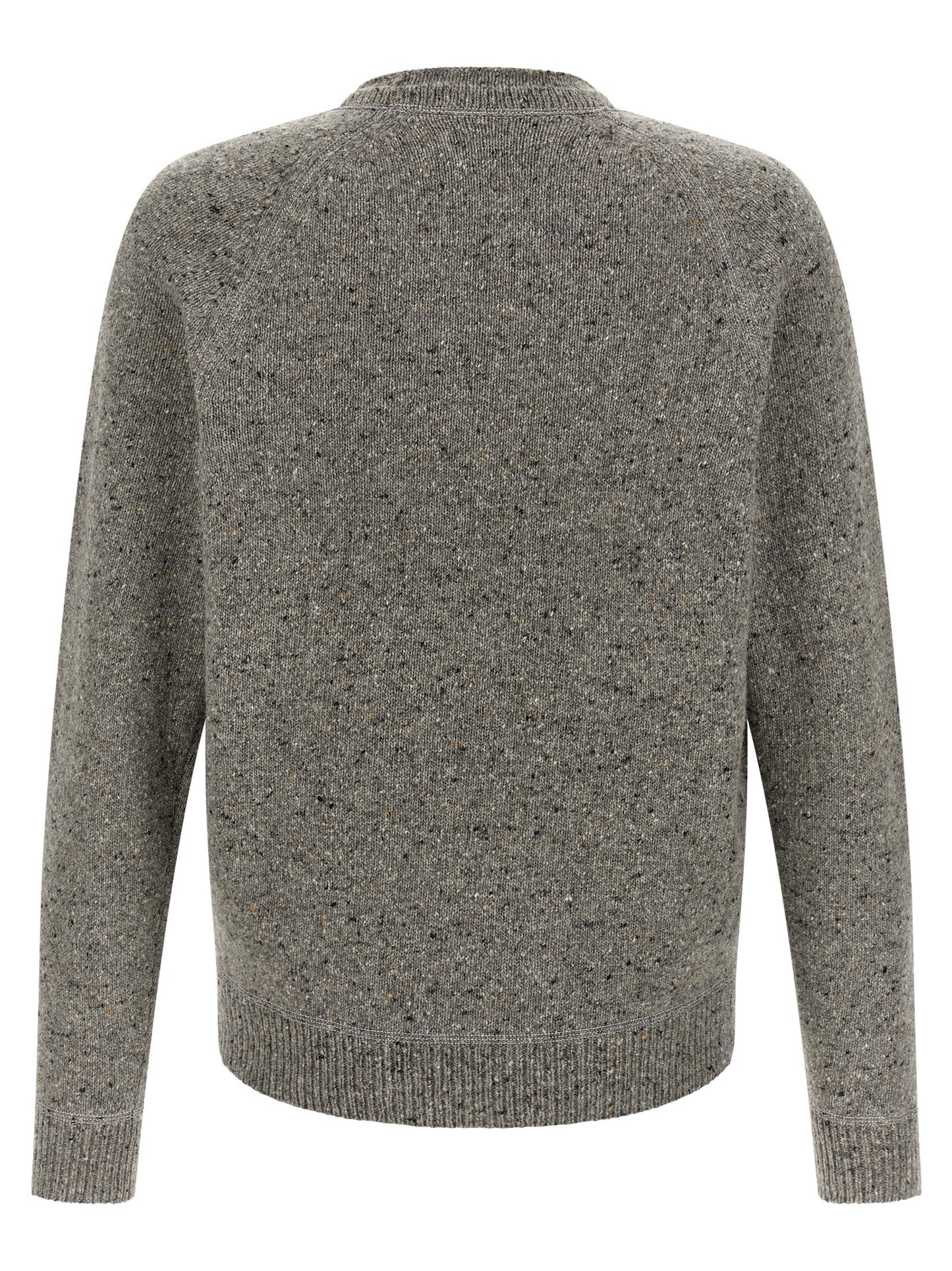 Cardigan by Dsquared² for men in polyamide wool gray features a dramatic silhouette, showcasing a sophisticated crew neckline and dramatic detail for a timeless, premium look.