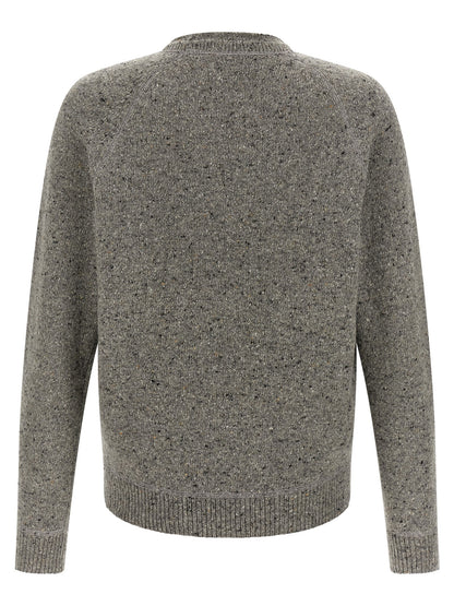 Cardigan by Dsquared² for men in polyamide wool gray features a dramatic silhouette, showcasing a sophisticated crew neckline and dramatic detail for a timeless, premium look.