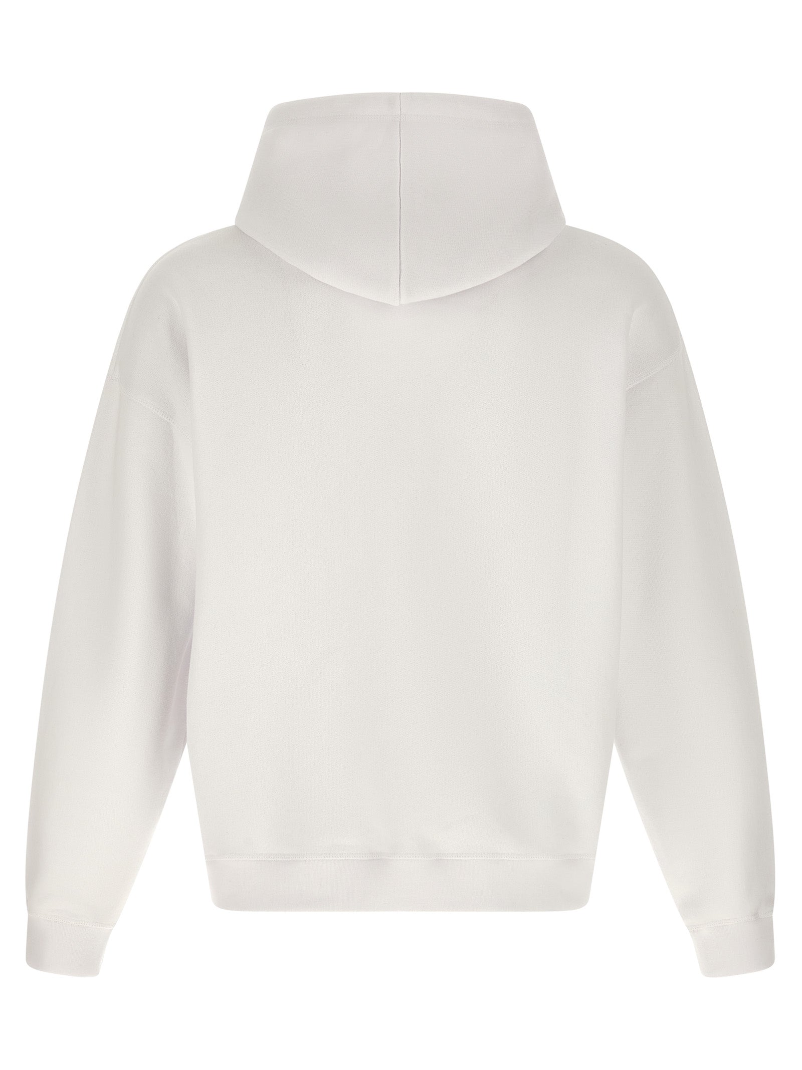 Sweatshirt Hoodie by Dsquared² for men in cotton white features a authentic silhouette, showcasing a sophisticated hooded neckline and authentic detail for a refined finish.