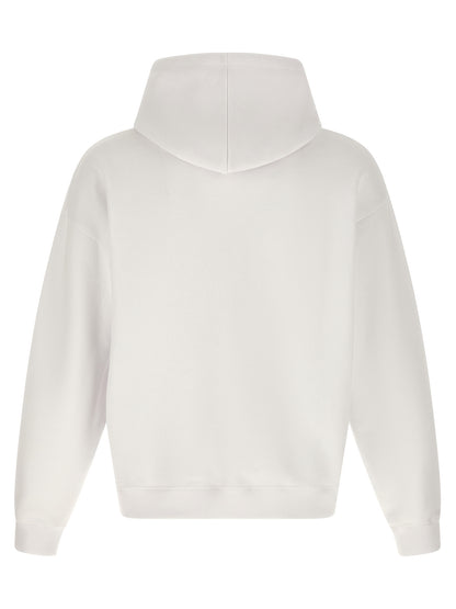Sweatshirt Hoodie by Dsquared² for men in cotton white features a authentic silhouette, showcasing a sophisticated hooded neckline and authentic detail for a refined finish.