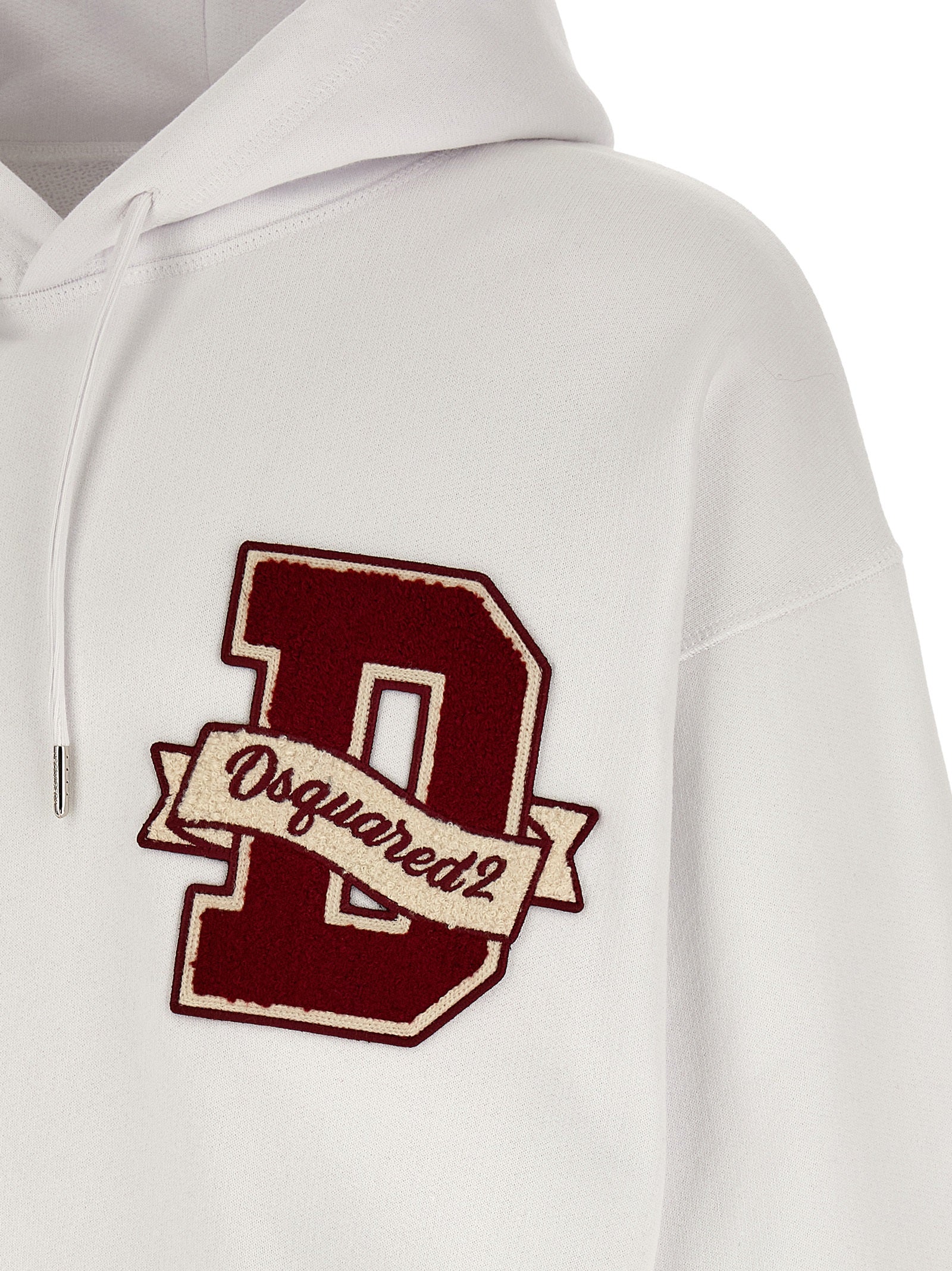 Sweatshirt Hoodie by Dsquared² for men in cotton white features an luminous silhouette, showcasing a sophisticated and for a truly luminous look.