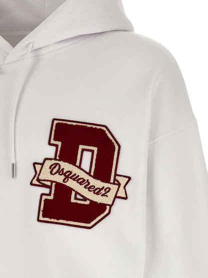 Sweatshirt Hoodie by Dsquared² for men in cotton white features an luminous silhouette, showcasing a sophisticated and for a truly luminous look.