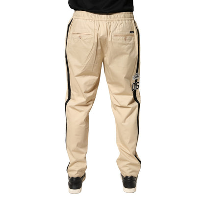 Dolce & Gabbana Beige Cotton Skinny Men Jogger Trouser Pants