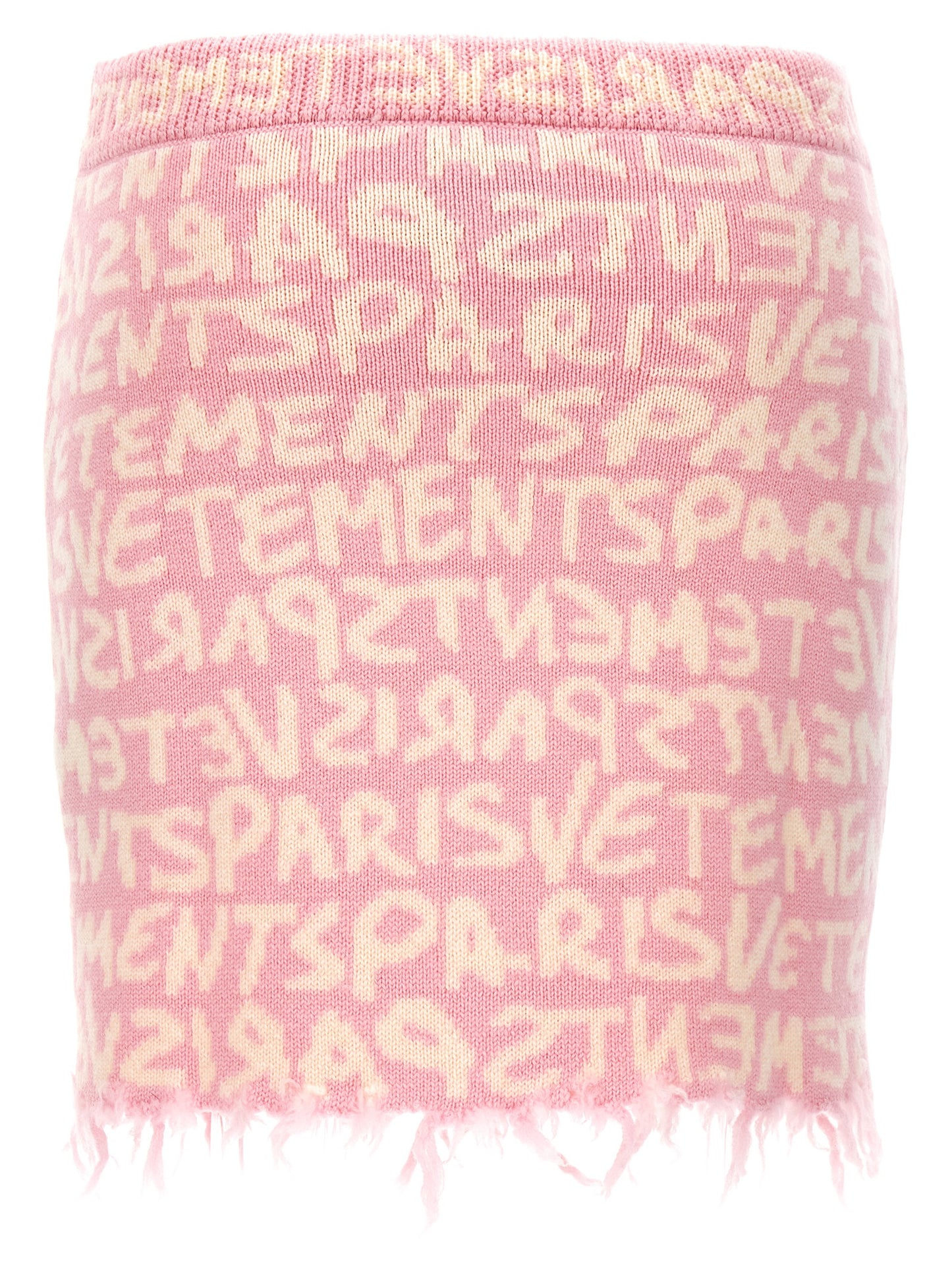 Skirt by Vetements for women in merino wool multicolor, pink, patterned, jacquard & monogram features an tailored silhouette, artfully capturing the essence of Women's Merino Wool Maxi Long Skirt in a sophisticated maxi long.
