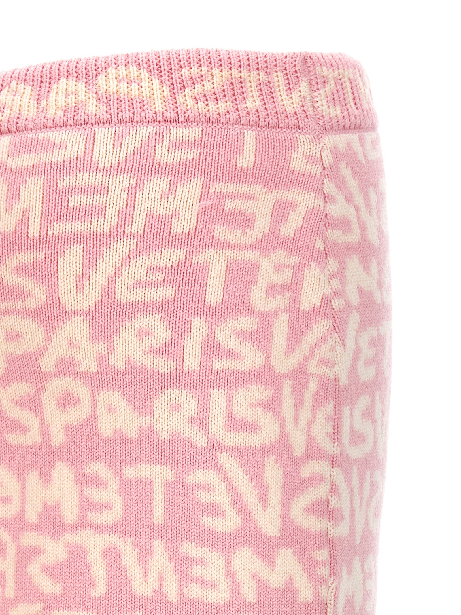 Skirt by Vetements for women in merino wool multicolor, pink, patterned, jacquard & monogram features a sublime silhouette, showcasing the sublime design of the Women's Merino Wool Maxi Long Skirt in a sophisticated maxi long.