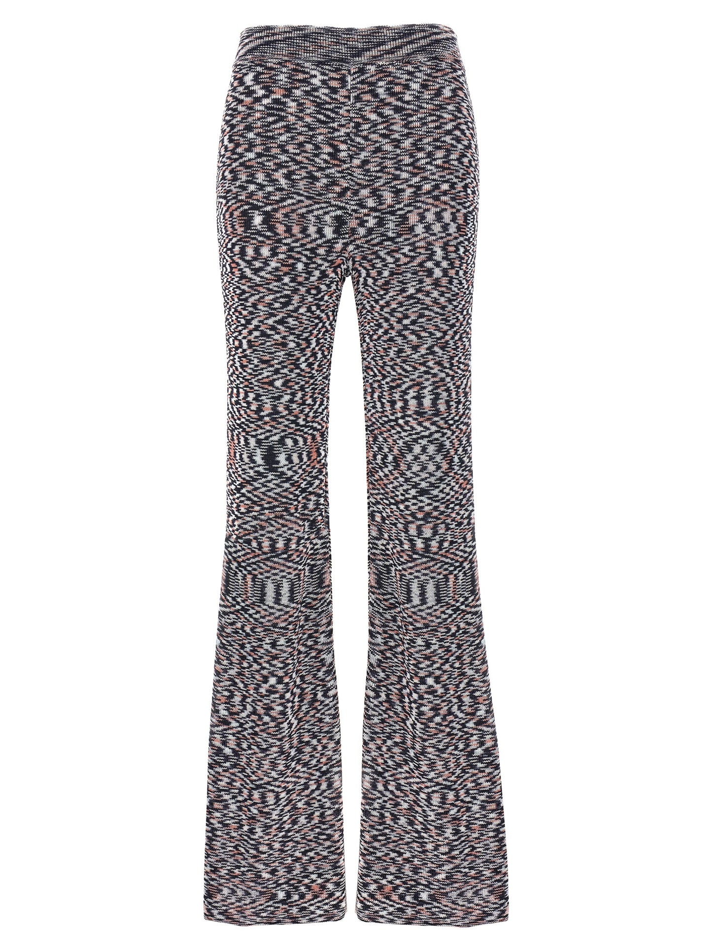 Missoni Women's Flared Polyamide Viscose Trousers - Multicolor Patterned Signature