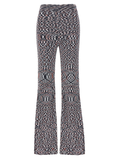 Missoni Women's Flared Polyamide Viscose Trousers - Multicolor Patterned Signature