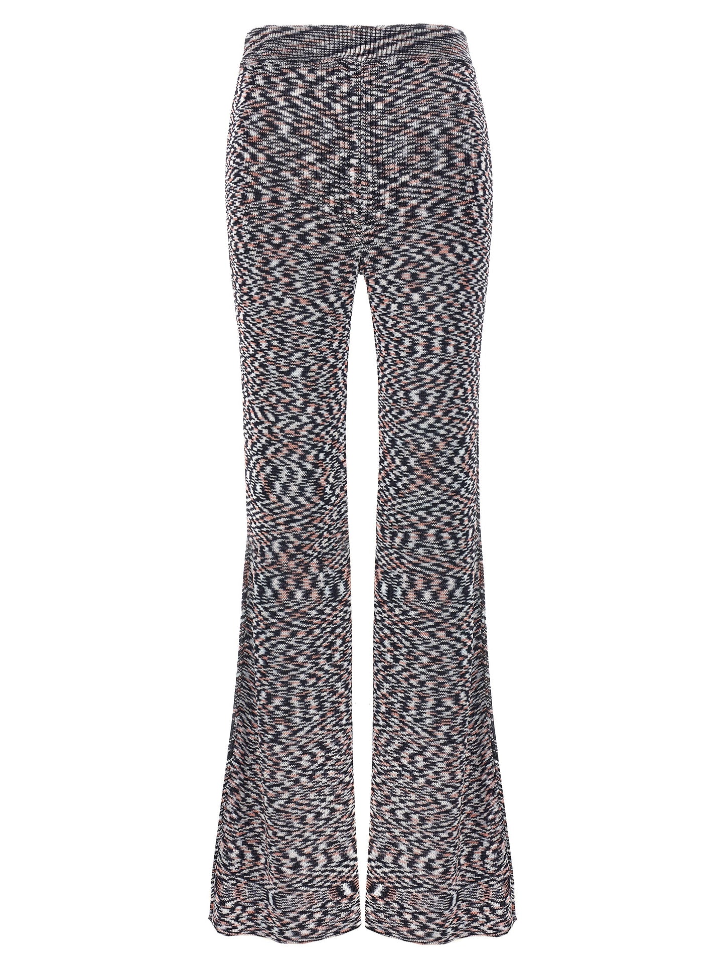 Missoni Women's Flared Polyamide Viscose Trousers - Multicolor Patterned Signature