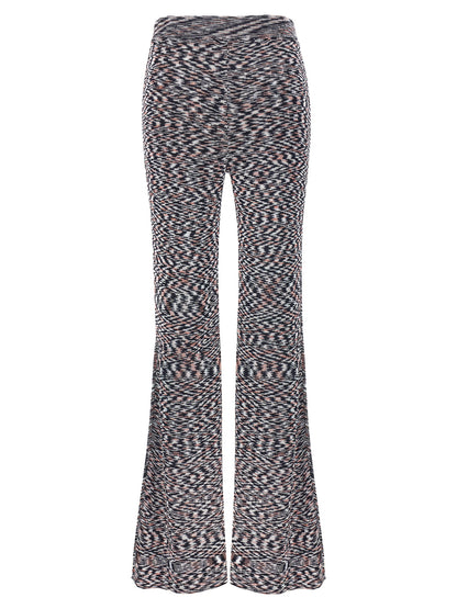 Missoni Women's Flared Polyamide Viscose Trousers - Multicolor Patterned Signature
