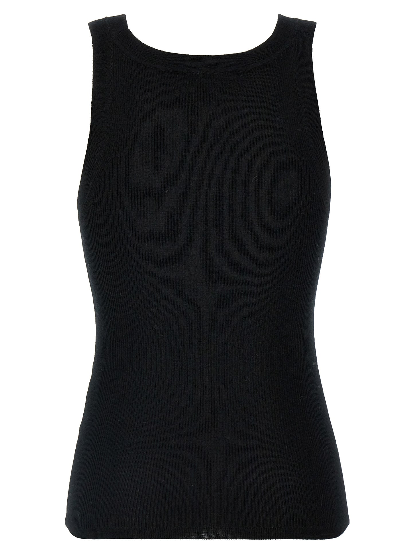 Max Mara Women's Sleeveless Round Neck Virgin Wool T-Shirt - Black