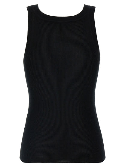 Max Mara Women's Sleeveless Round Neck Virgin Wool T-Shirt - Black