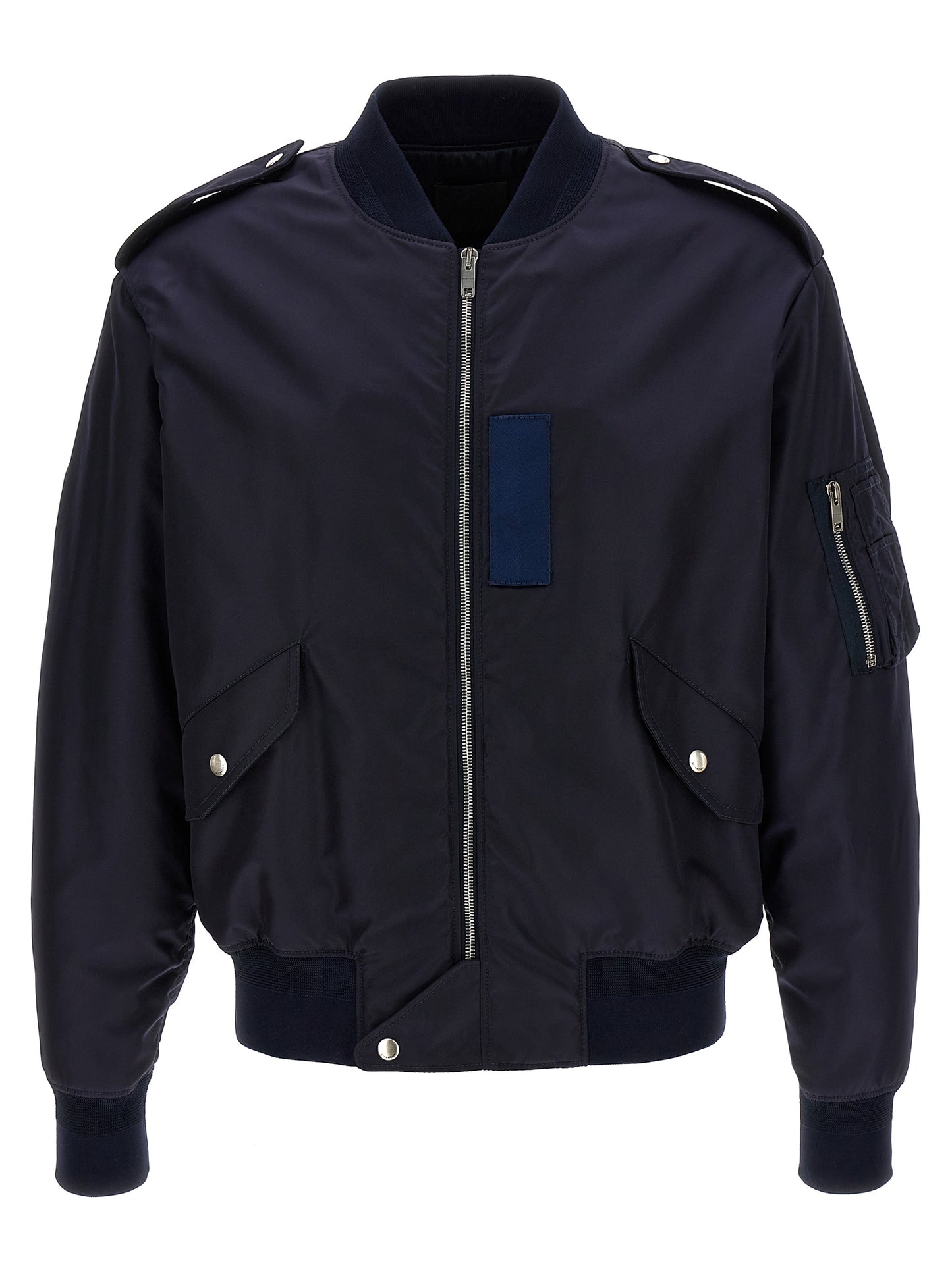Bomber Jacket by Givenchy for men in polyamide blue & signature features an on trend silhouette, showcasing refined and a sophisticated for a truly on trend finish.