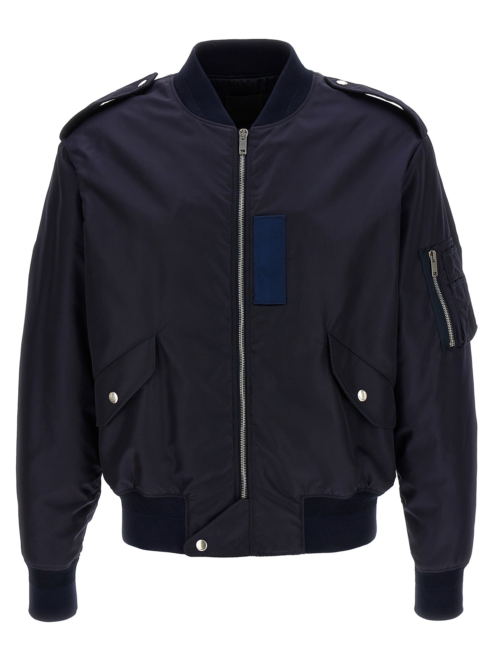 Bomber Jacket by Givenchy for men in polyamide blue & signature features an on trend silhouette, showcasing refined and a sophisticated for a truly on trend finish.